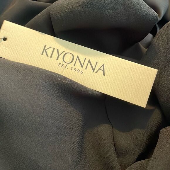 Kiyonna Celina Chiffon Jumpsuit Flowy Black Noir 1X - Picture 6 of 6